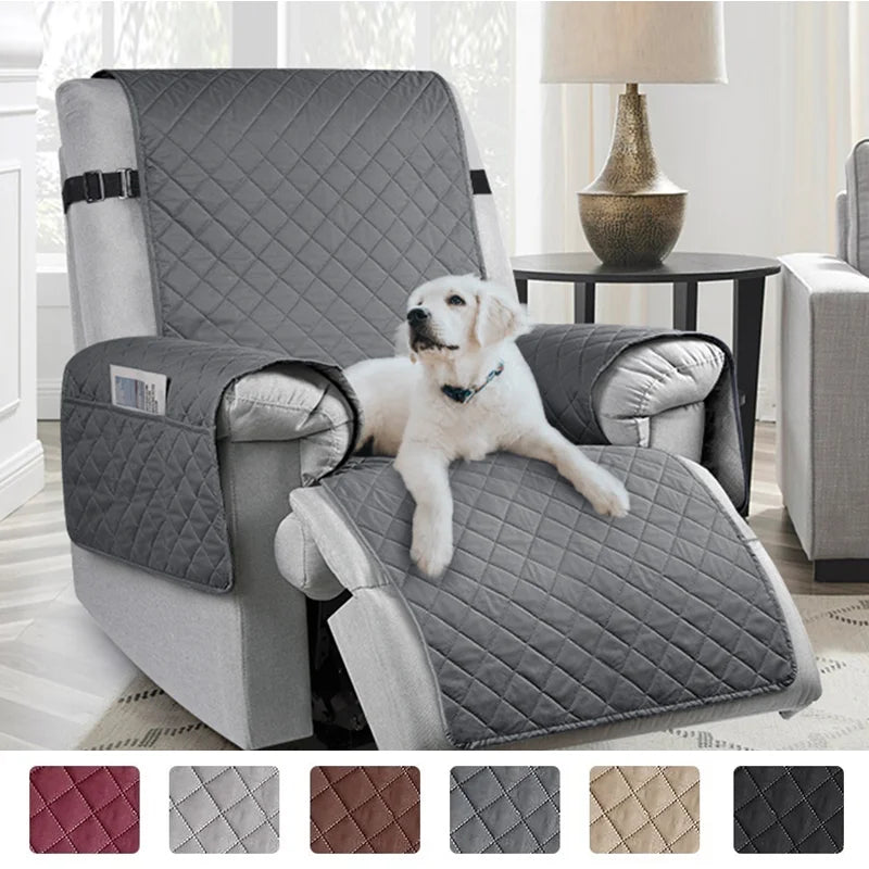 1pc Recliner Chair Cover Water Repellant Armchairs Slipcover Living Room Sofa Couch With Elastic Strap Furniture Protector