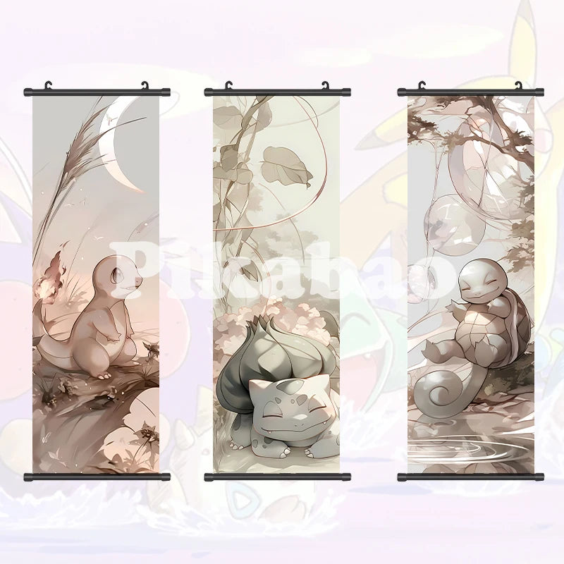 Printed Poster Anime Wall Artwork Greninja Pictures Gardevoir Painting Canvas Pikachu Hanging Scrolls Home Room Decor