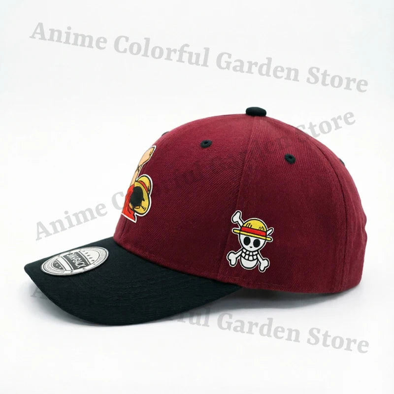 One Piece Embroidery Baseball Cap for Men Women Anime Cartoon Hip Hop Flat Caps Male Female Summer Fashion Sunshade Hats Gifts