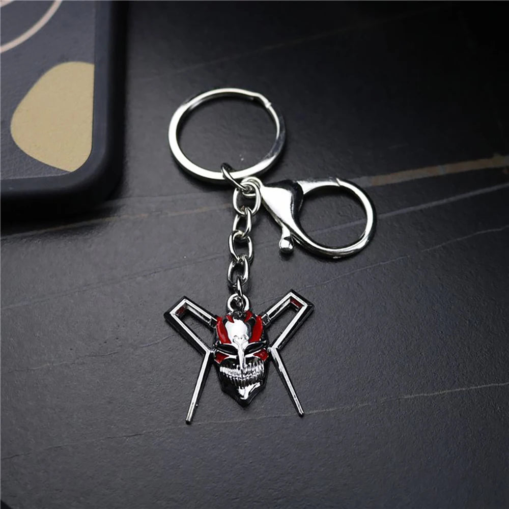 Bleach Kurosaki Ichigo Mask Keychains Anime Key Chain Metal Retro Keyring For Women Men Charm Accessories Pendant Llaveros Gifts