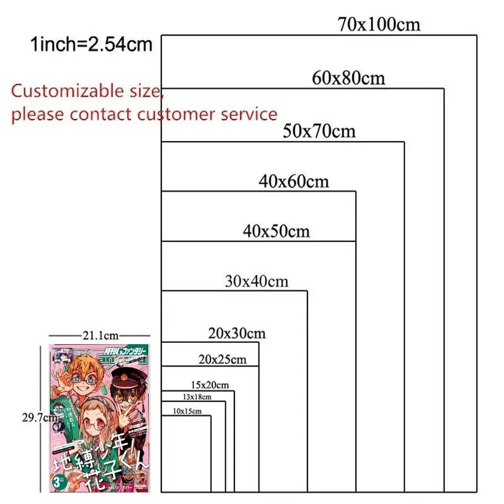 Poster HD Anime Hot Theme Singer/OST/Movie-Waterproof Self-Stick Home Decor Toilet Bound Hanako Kun Anime