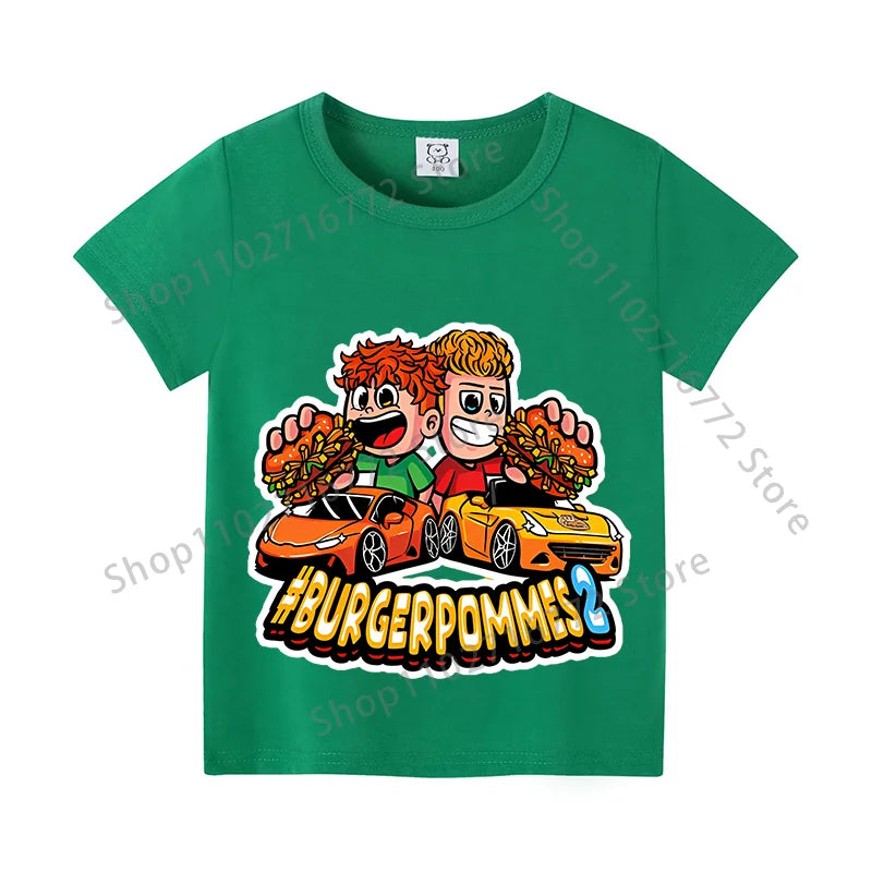 Burgerpommes Icrimax Kids T-shirt Children Clothes Boys Girls Cartoon Anime Graphic Print Clothing Fashion Cute Casual Tops Gift