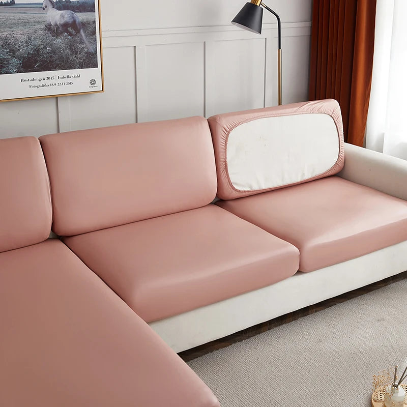 easy clean waterproof PU funiture protector solid sofa cover Corner sofa seat slipcover elastic stretch couch cover