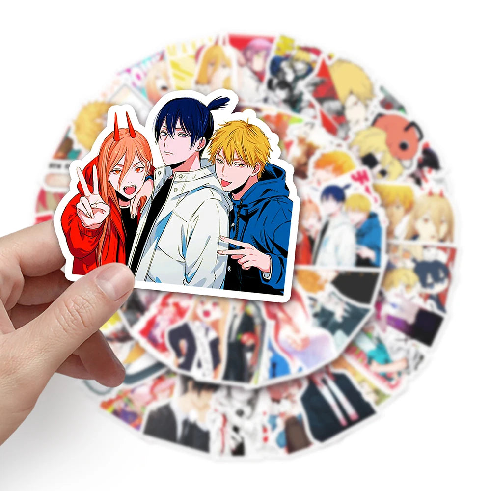 10/30/51pcs Cool Cartoon Chainsaw Man Stickers Denji Makima Anime Sticker Decoration DIY Skateboard Diary Phone Graffiti Decals