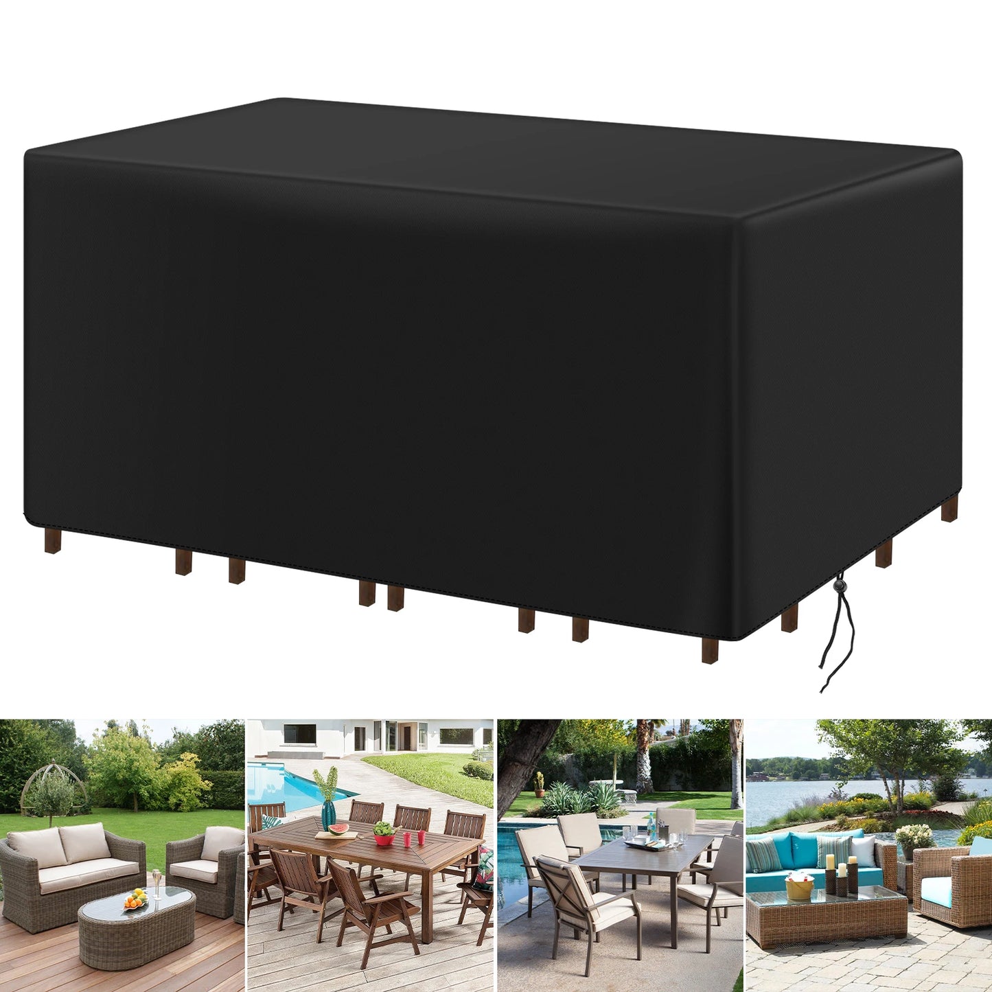 210D Outdoor Furniture Cover Waterproof Terrace Garden Cover Rain And Snow Table Sofa Chair Protective Cover Dust Cover