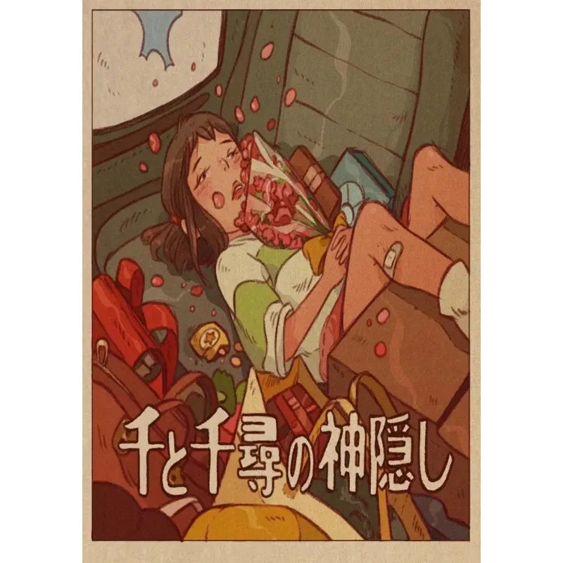Retro Miyazaki Hayao Movie Murals Studio Ghibli Canvas Paintings Anime Art Decoration Modern Religious Muslim Murals