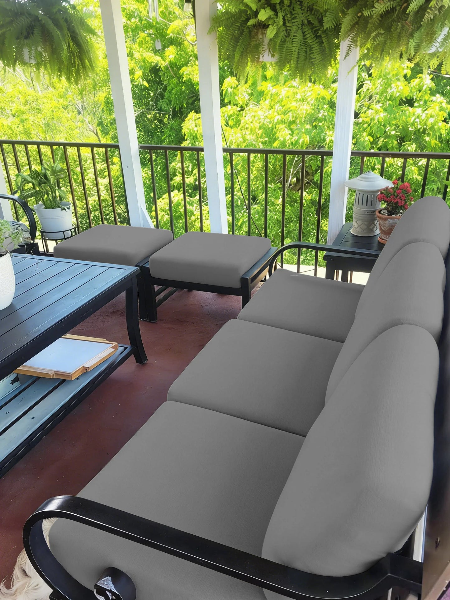 Outdoor Tropical Print Sofa Cushion Covers - Non-Slip Furniture Protectors, Replacement for Individual Seat Cushions