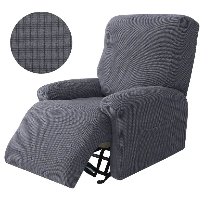 Recliner Sofa Cover Lazy Chair Solid Color Cushion Cover Stretch Spandex Couch Slipcovers Non Slip Armchair Slipcovers 4pcs/set