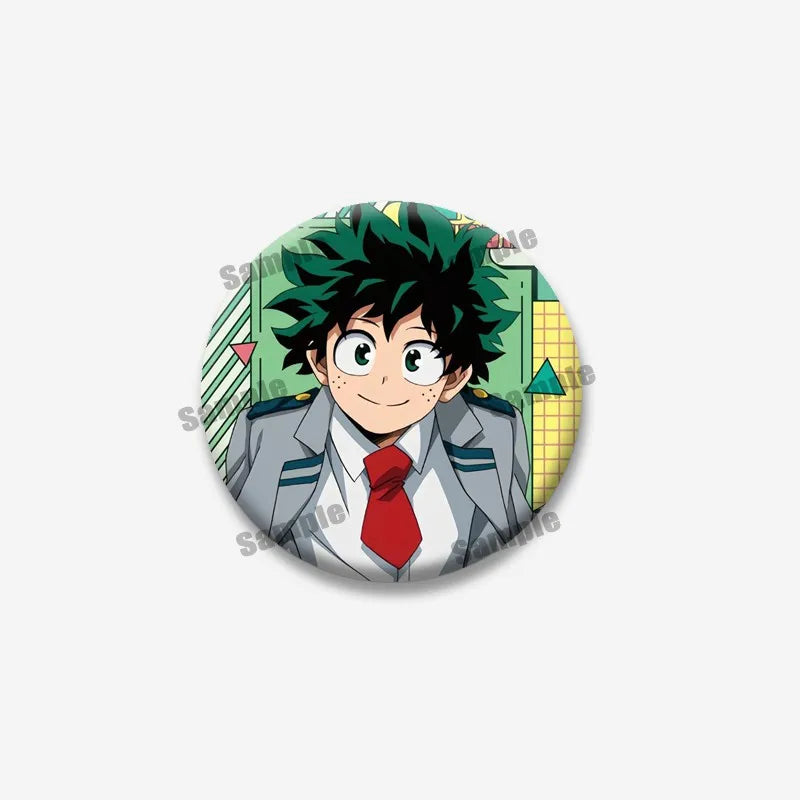 Katsuki Bakugou Izuku Midoriya Cartoon Badges Anime My Hero Academia Round Cosplay Pin Bag Decor Jewelry Brooches Friends Gifts