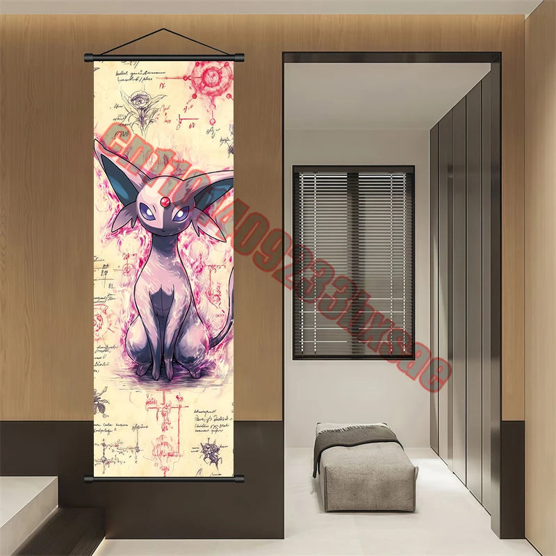 Printed Pokemon Poster Anime Wall Artwork Gengar Pictures Charizard Painting Canvas Pikachu Hanging Scrolls Home Room Decor