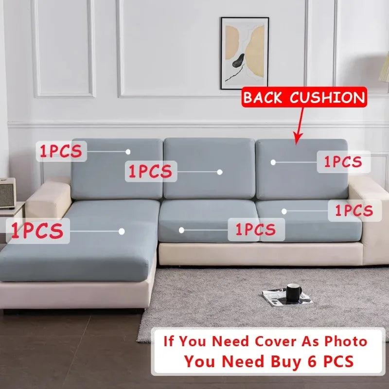 Elastic Sofa Seat Cushion Cover Spandex Polyester Sofa Cover for Living Room Washable Removable L Shape Corner Couch Protector