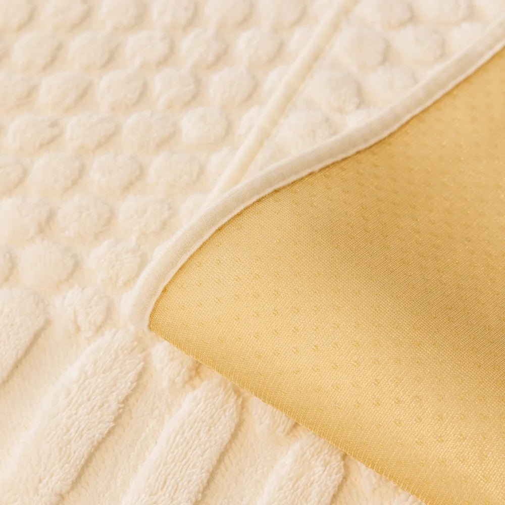 Thicken Warm Geometric Jacquard Fleece Anti-Slip Sofa Cover for Living Room Couch Seat Cover Warm Solid Tuffed Fleece Sofa Towel