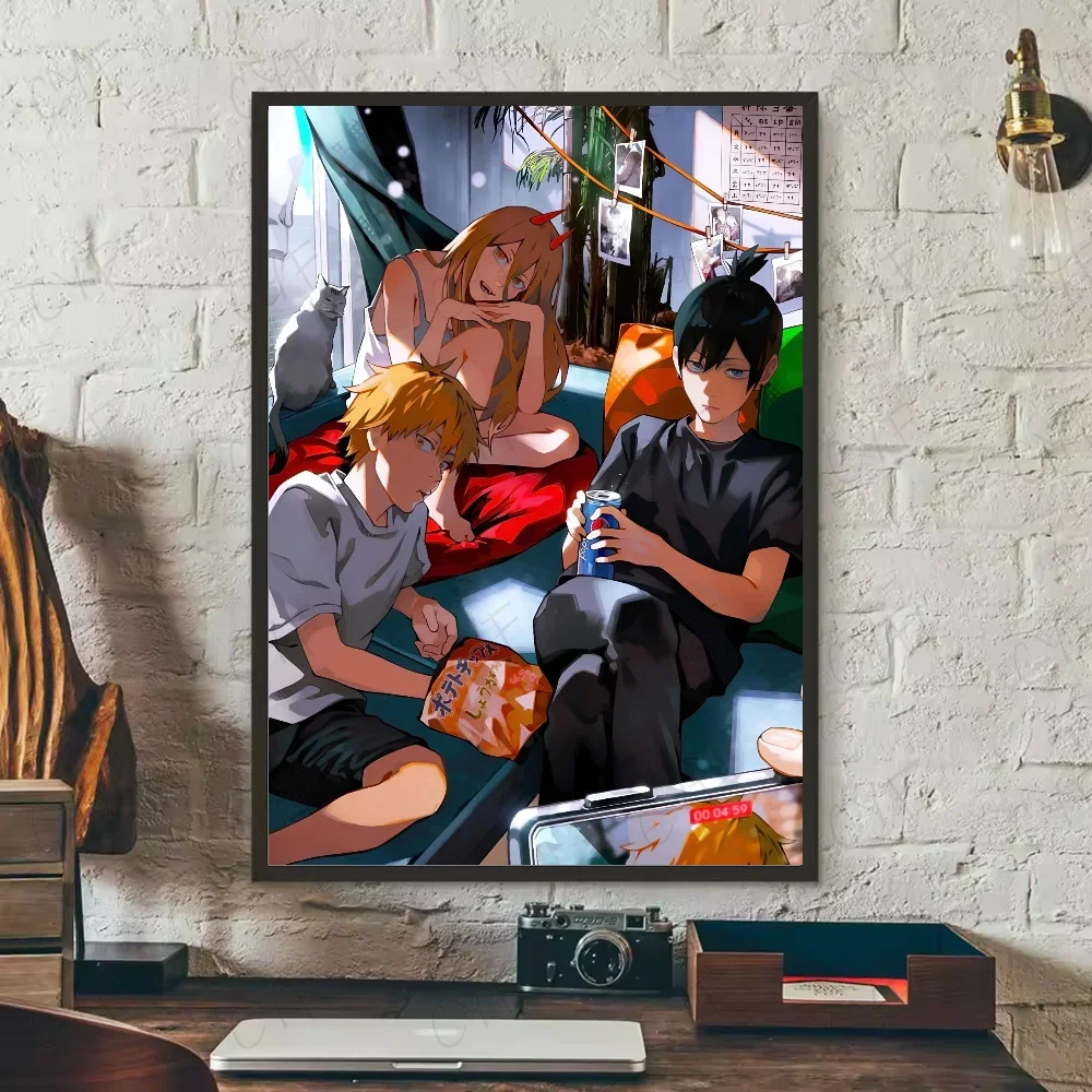 Anime Poster Art Wall Aesthetic Decoration Chainsaw Man Home Living Room Bedroom Bar Canvas Painting Wall Art Nordic Posters