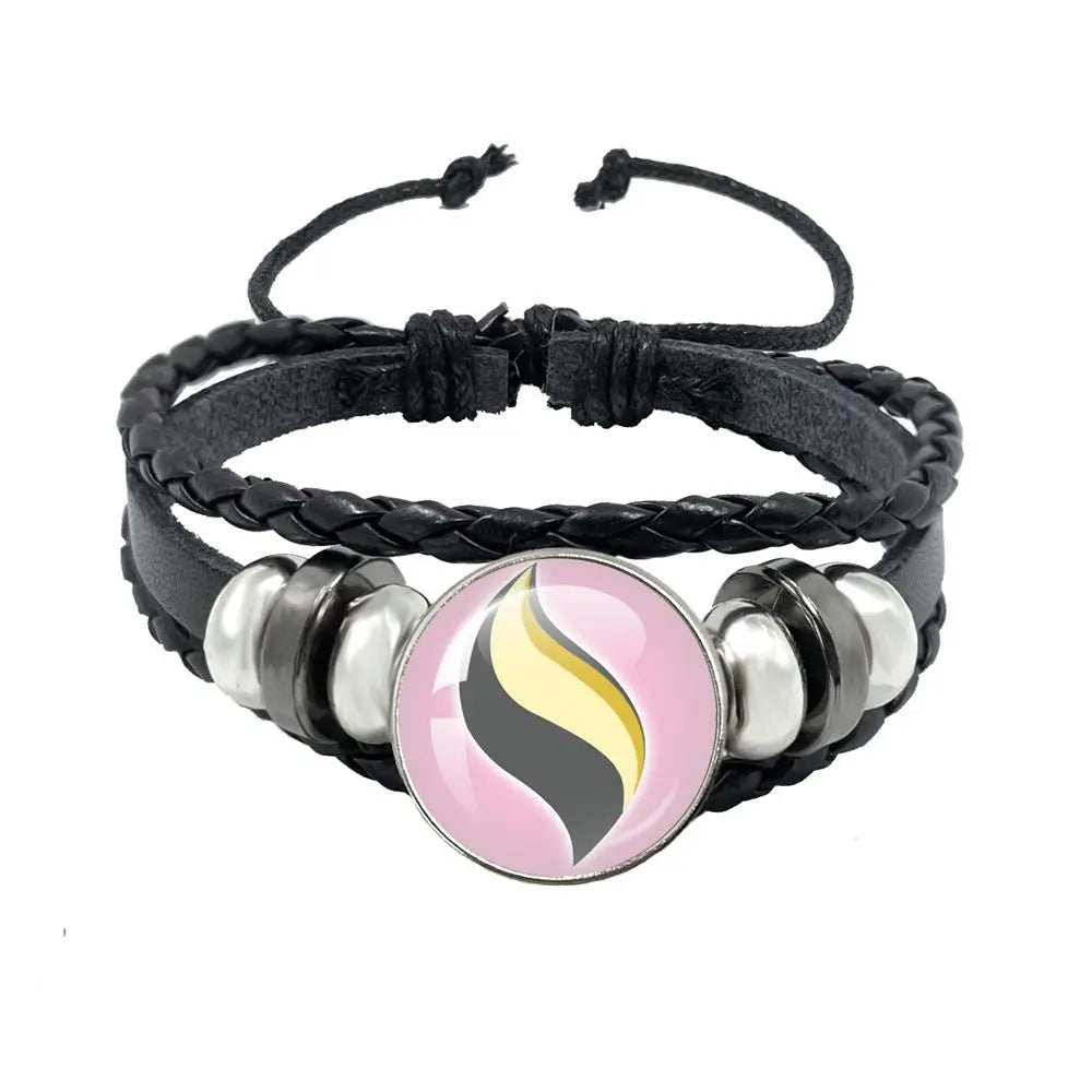 Pokémon Mega Stone Key Chain Anime Peripheral Creativity Exquisite Fashion Black Leather Rope Buckle Key Chain Trend
