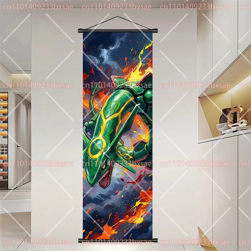 Pokémon Anime Elf Dragonite Gengar Pikachu Charizard Kyogre Rayquaza HD Poster Scroll Painting Art Hanging Painting Holiday Gift