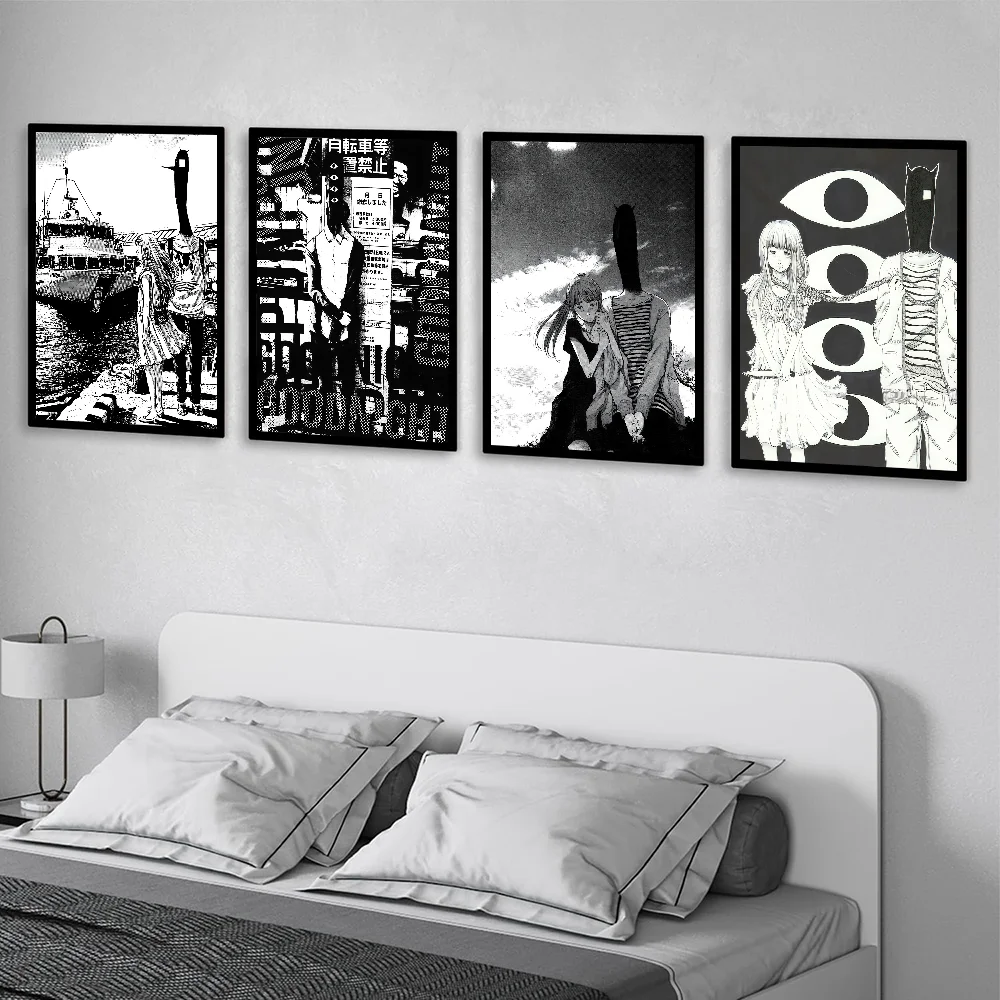Anime G-Goodnight Punpun Poster Waterproof Wall Art High Quality Print Movie Posters For Living Bedroom Retro Room Decor Gift