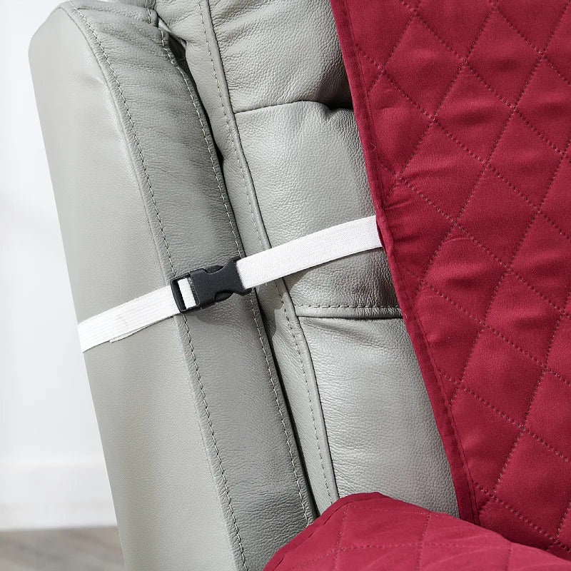 Anti-slip Recliner Chair Cover Solid Color Quilted Seat Slipcover Anti-wear Relax Armchair Coushion for Living Room Home