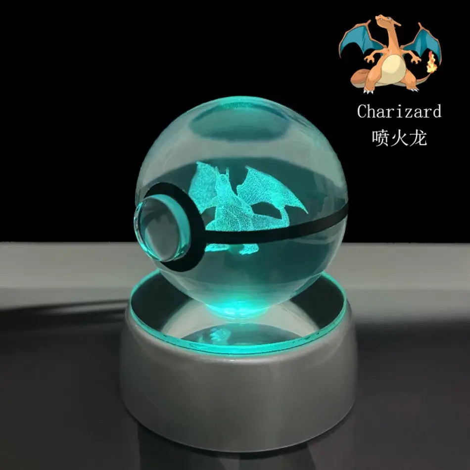 Pokemon Pokeball LED Night Light – 3D Crystal Ball