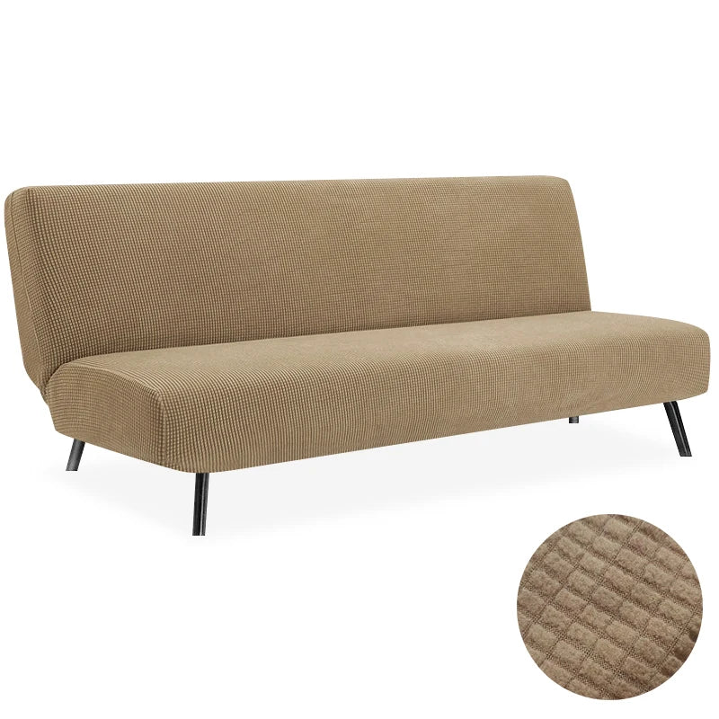 Polar Fleece Fabric Armless Futon Sofa Bed Cover Solid Without Armrest Big Elastic Folding Furniture home Decoration Bench Cover