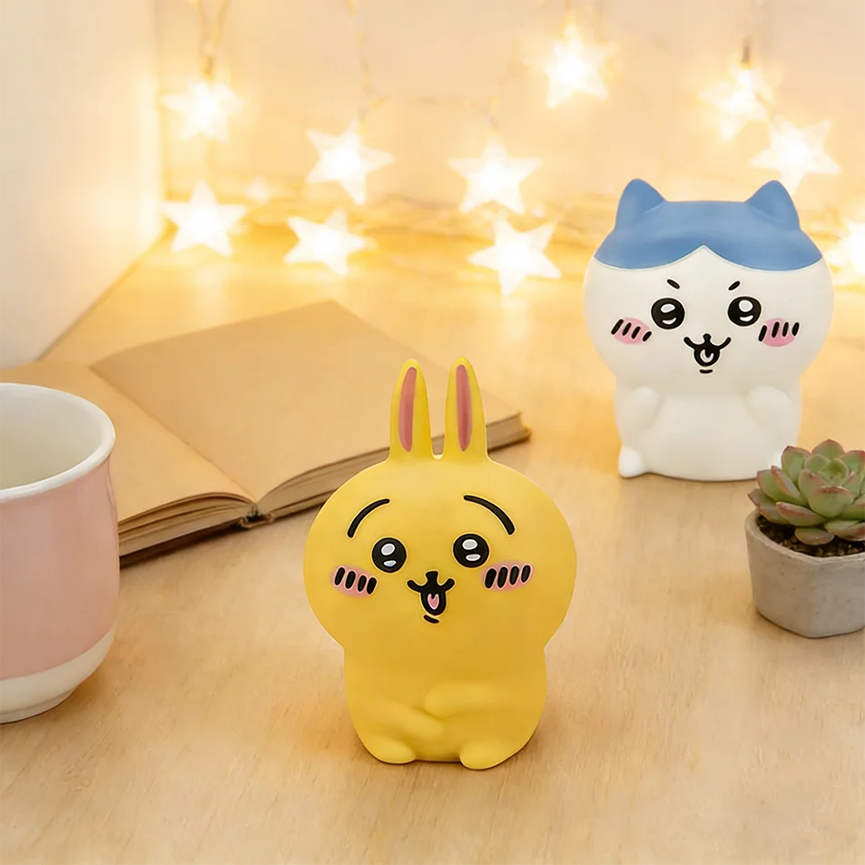 Anime Giyikawa Kawaii Bedroom Desktop Decoration Hachiware Usagi Cartoon Vinyl Doll Night Light Luminous Toy Surprise Girl Gifts