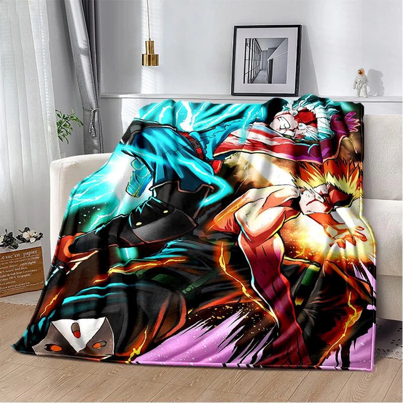 3D Cartoon My Hero Academia Deku Bakugou  Anime Blanket,Soft Throw Blanket for Home Bedroom Bed Sofa Travel Picnic Cover Kids
