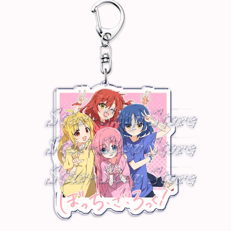 Cute Cartoon Anime Keychains for Accessories Bag Hitori Gotoh Nijika Ijichi Ryo Yamada Ikuyo Kita Keyring Jewelry Fans Gifts