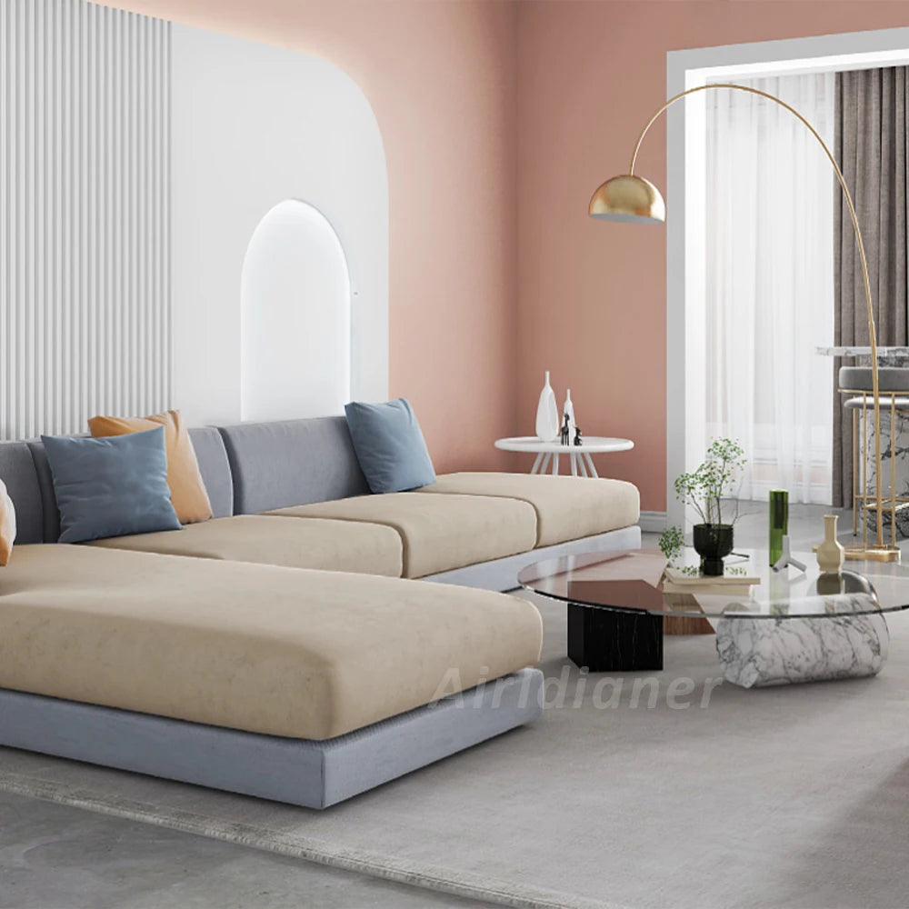 Super Soft Velvet Sofa Seat Cushion Cover For Living Room Thick Plush Sofa Covers Stretch L Shape Corner Armchair Sofa Slipcover