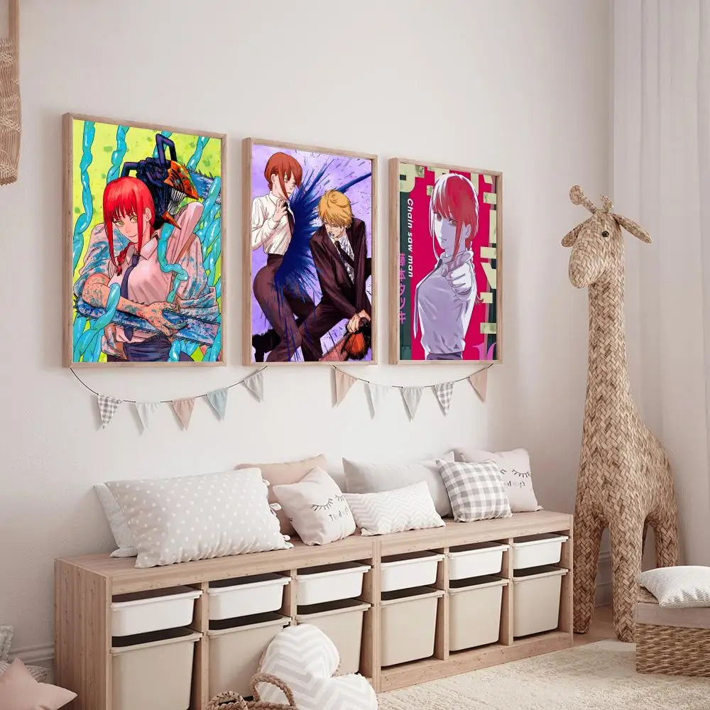 Makima Chainsaw Man Painting Calligraphy HD Canvas Poster living room bedroom bar aesthetic decoration