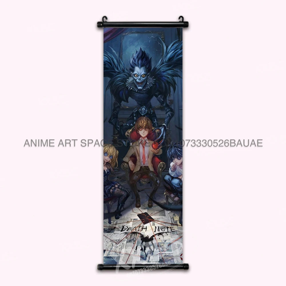 Anime DEATH NOTE Hanging Painting Classic Cartoon Poster Yagami Light Scrolls Pictures Ryuk Home Decor Mural Wall Art For Room