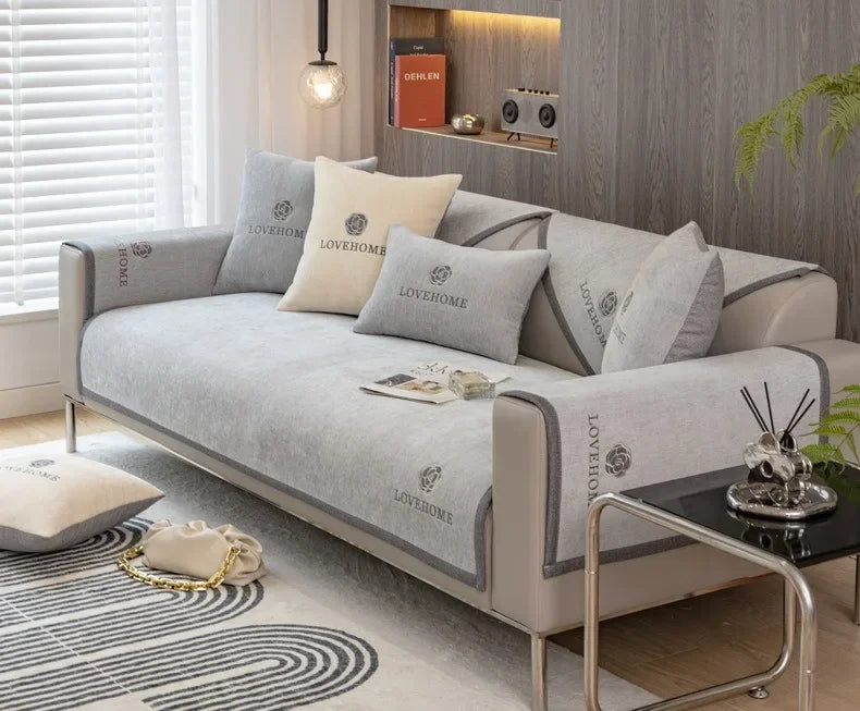 1PC Chenille Universal Sofa Cover Non-Slip Combination Sofa Cushion L Shape Couch Towel for Living Room Protector fundas de sofa