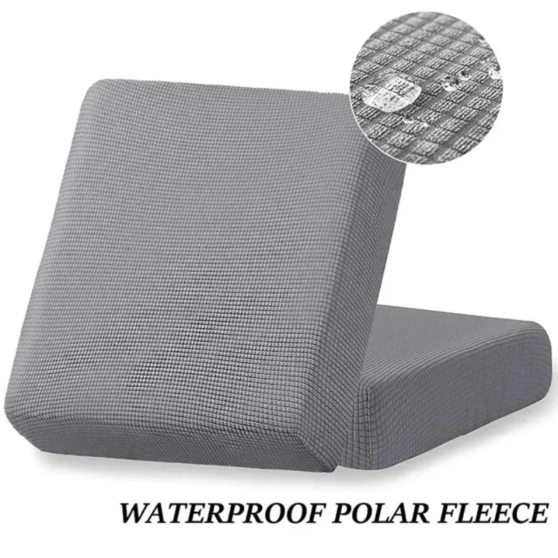 Waterproof Sofa Seat Cushion Cover Jacquard Polar Fleece Sofa Covers Elastic Removable Couch Cover Pets Kids Furniture Protector