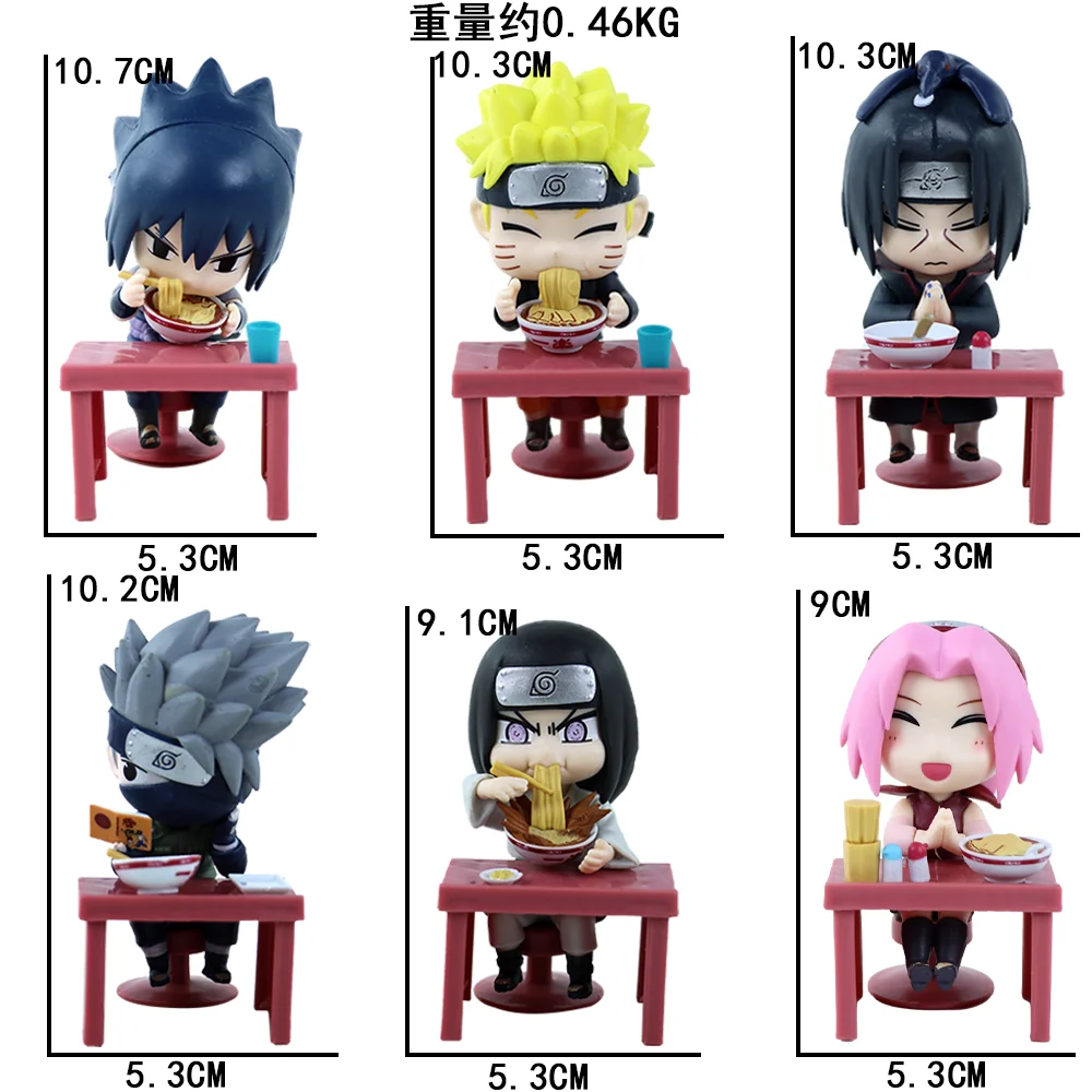 BanDai Blind Box | Naruto Shippuden Ramen Theme Blind Box Q Version Naruto & Sasuke Figures Desktop Ornament Anime Peripherals