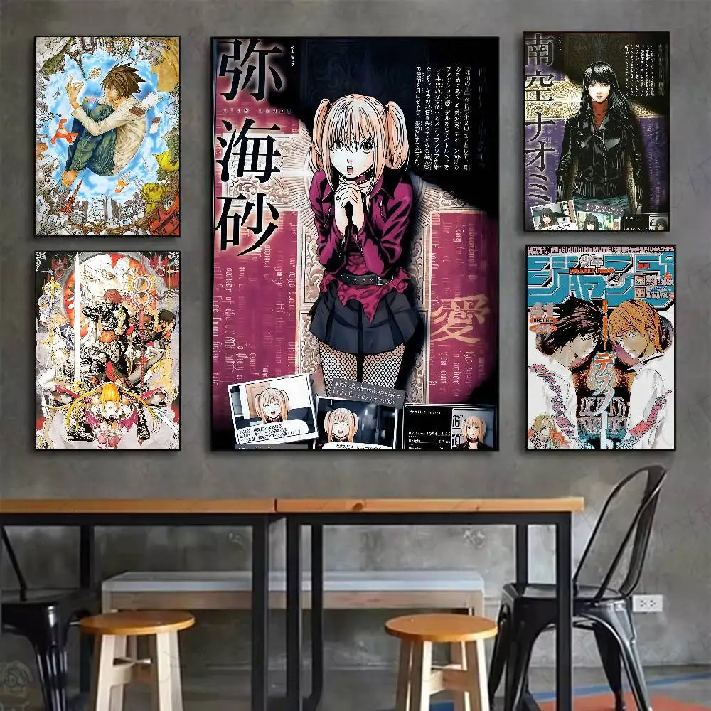 Anime D-Death Note DN L Poster HD Art Sticky Wall Waterproof Home Living Room Bedroom Bar Aesthetic Decoration