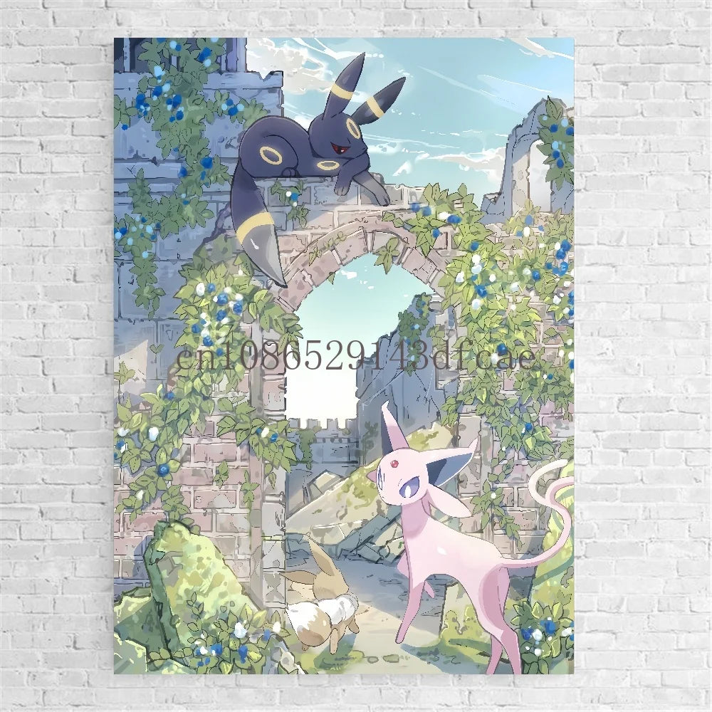 Anime Pokemon Canvas Painting Bulbasaur Charmander Squirtle Poster and Print Watercolor Wall Art Picture Home Decor Kids Gifts