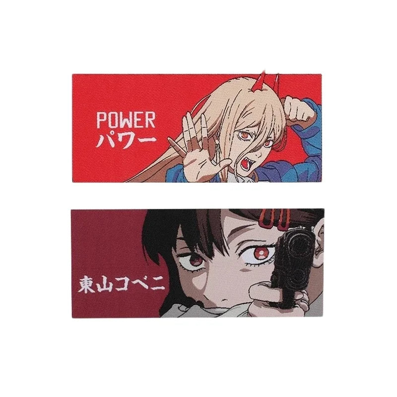 Chainsaw Man Anime Patch Power Hayakawa Autumn Label Embroidery Patches Hook and Loop Metal Tactical Military Backpack Badges