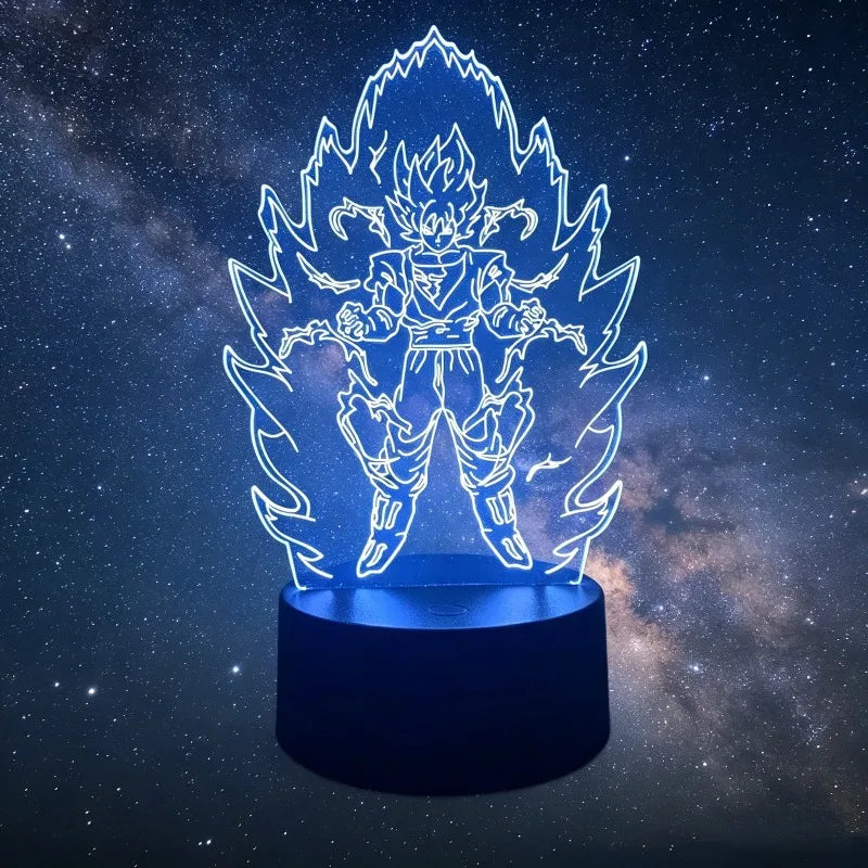 3D Led Light Son Goku GK Vegeta Anime Figure Night Light Dragon Ball Z King Child's Desk Lamp Room Decor Gift Boy Birthday Gift
