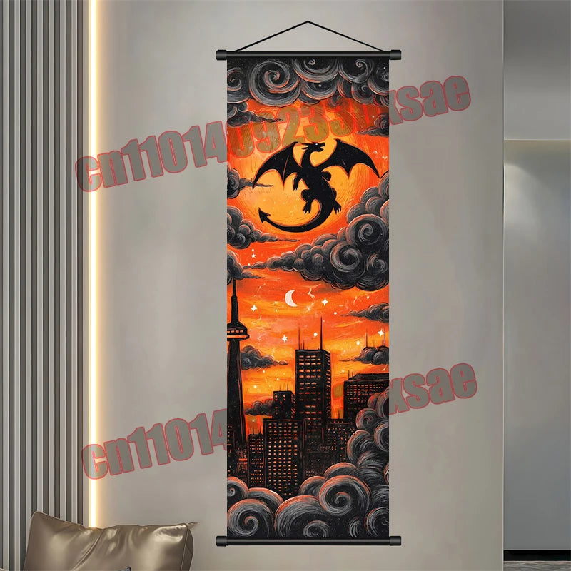Printed Pokemon Poster, Anime Wall Artwork, Gengar Eevee Pikachu Images, Scroll Paintings, Retro Artist Home Living Room Decor