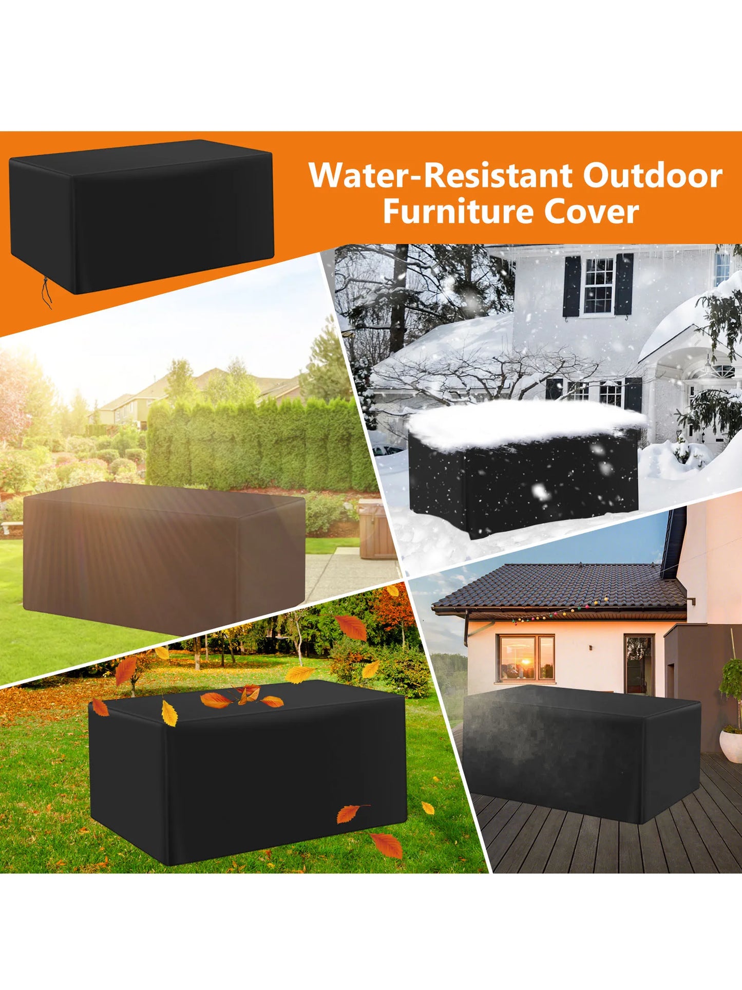 210D Outdoor Furniture Cover Waterproof Terrace Garden Cover Rain And Snow Table Sofa Chair Protective Cover Dust Cover