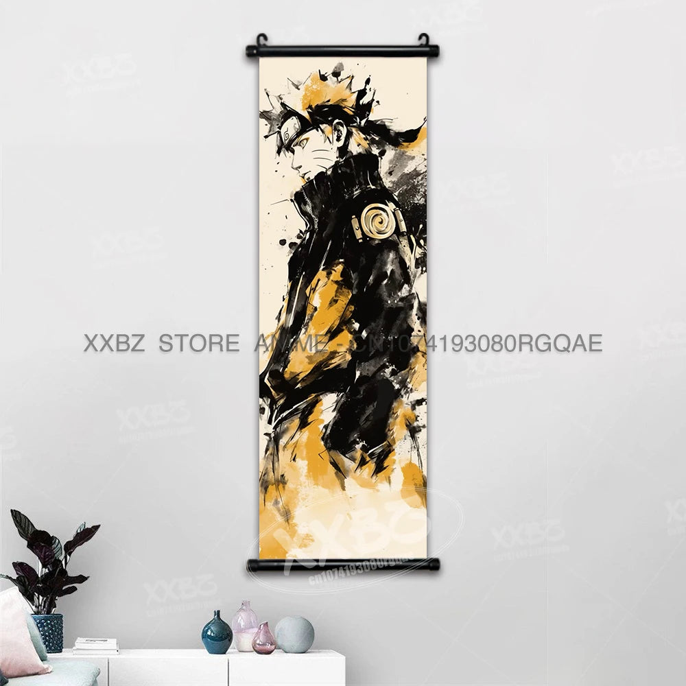 Naruto Home Decoration Scrolls Picture Hyuga Hinata Anime Canvas Wall Art Interior Hanging Painting Uchiha Itachi Figures Poster