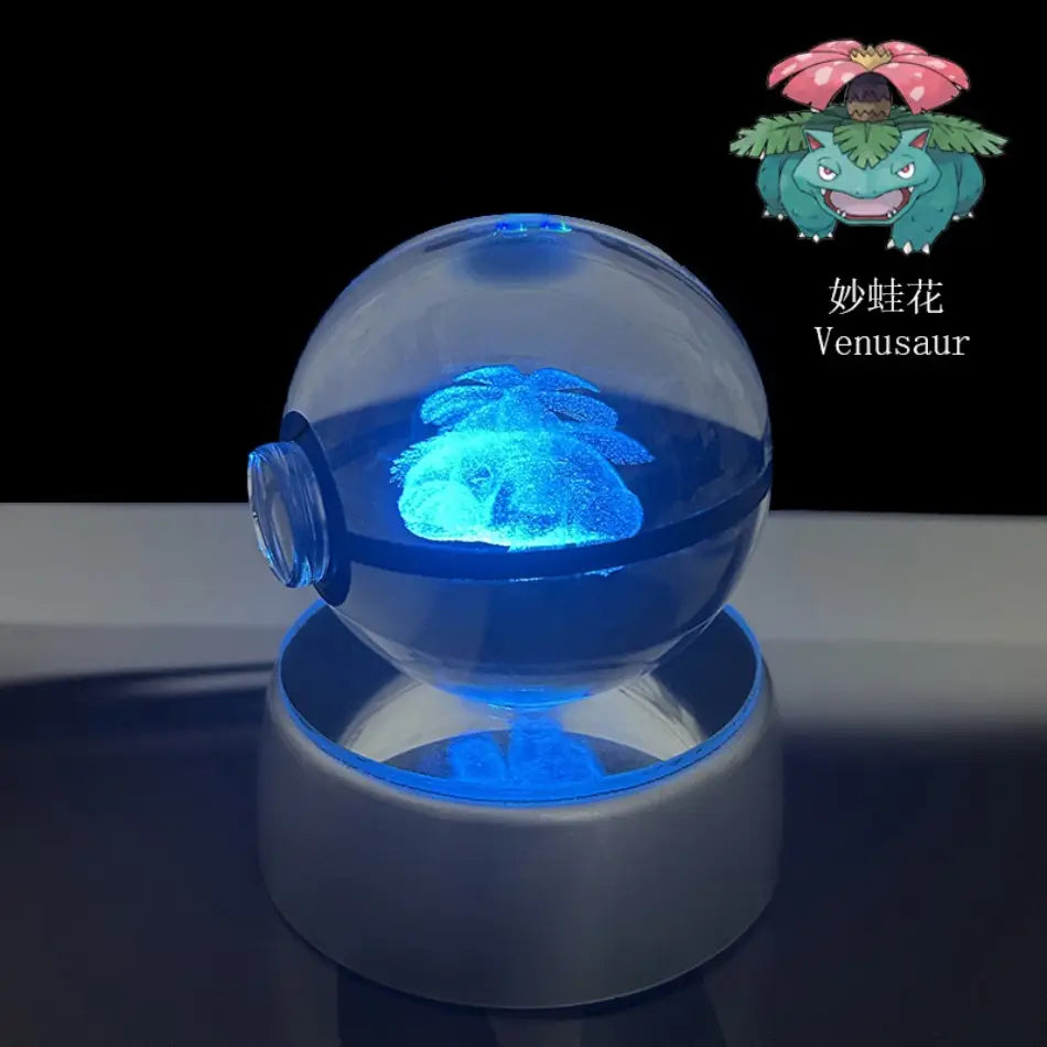 Pokemon Pokeball LED Night Light – 3D Crystal Ball