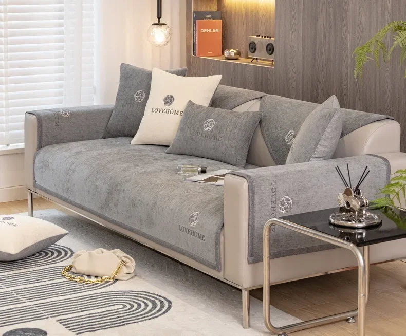 1PC Chenille Universal Sofa Cover Non-Slip Combination Sofa Cushion L Shape Couch Towel for Living Room Protector fundas de sofa