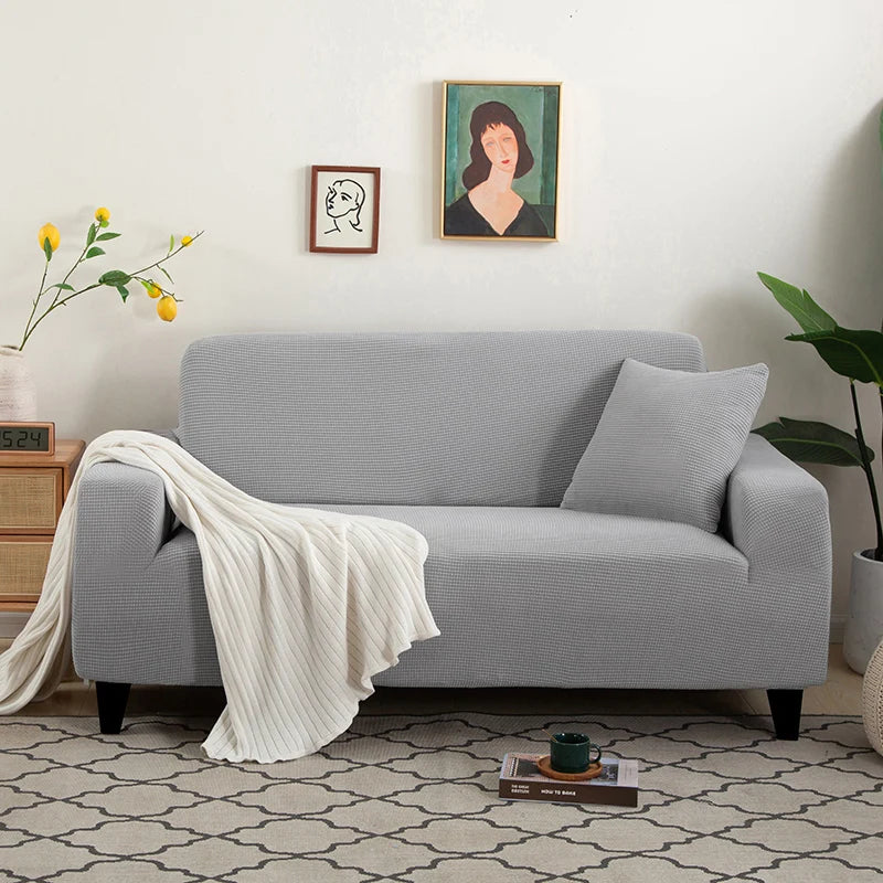 Sofa Cover Elastic For Living Room Home Jacquard Stretch  Slipcovers  Corner Couch Covers 1/2/3/4 Seater L Shape Free Shopping