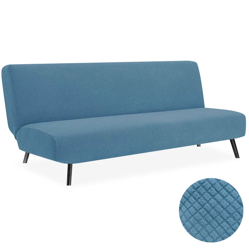 Polar Fleece Fabric Armless Futon Sofa Bed Cover Solid Without Armrest Big Elastic Folding Furniture home Decoration Bench Cover