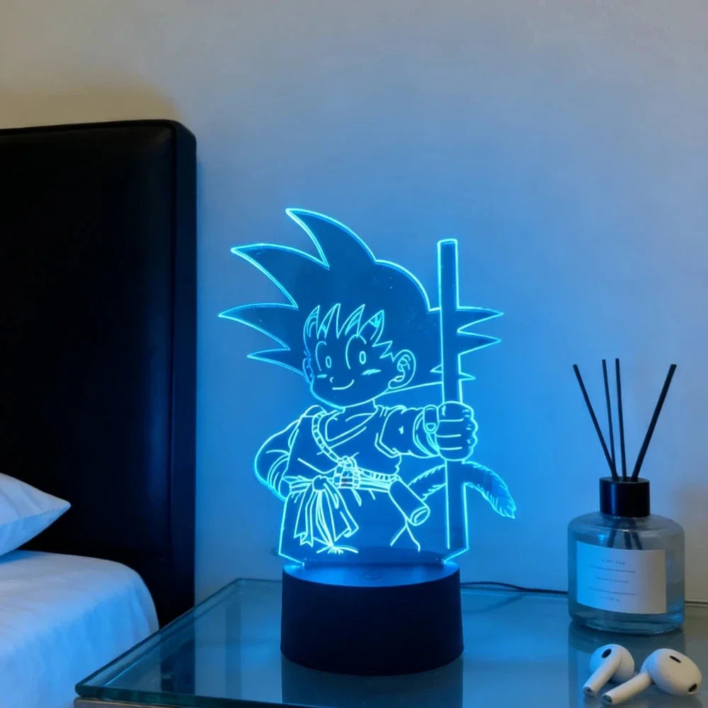 3D Led Light Son Goku GK Vegeta Anime Figure Night Light Dragon Ball Z King Child's Desk Lamp Room Decor Gift Boy Birthday Gift