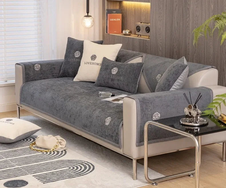 1PC Chenille Universal Sofa Cover Non-Slip Combination Sofa Cushion L Shape Couch Towel for Living Room Protector fundas de sofa