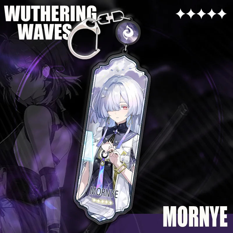 New Wuthering Waves Hiyuki Denia Aemeath Mornye Keychain Cartoon Anime Strip Pendant Keyring Backpack Jewelry Cute Gift