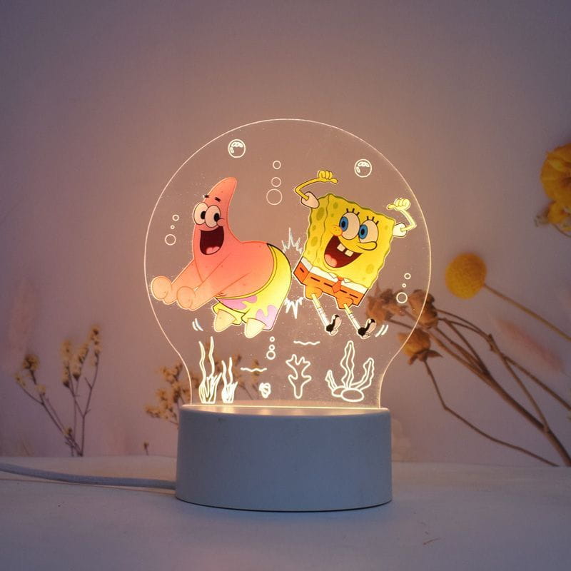 SpongeBob Patrick Star 3D LED Lamp – Bedroom Decor Light