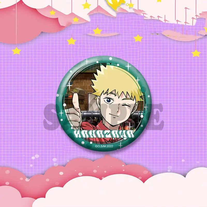 Anime Shigeo Kageyama Arataka Reigen Teruki Cosplay Badges COSTUME Mob Psycho 100 Lapel Pin Round Brooch on Bag Hat