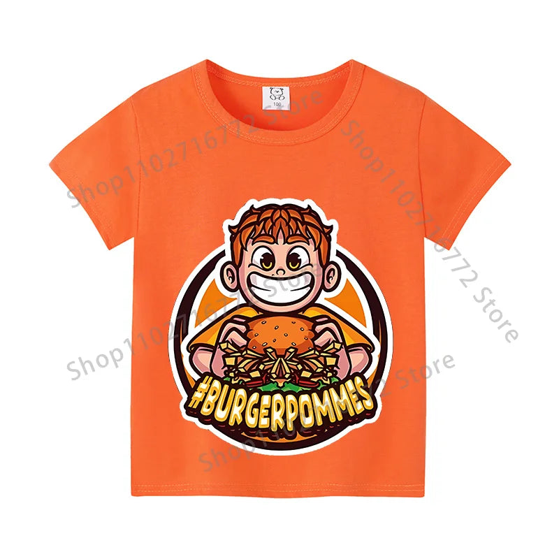 Burgerpommes Icrimax Kids T-shirt Children Clothes Boys Girls Cartoon Anime Graphic Print Clothing Fashion Cute Casual Tops Gift