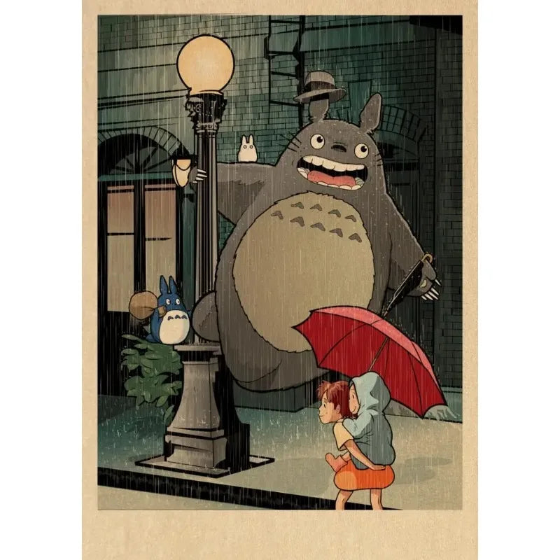 Retro Miyazaki Hayao Movie Murals Studio Ghibli Canvas Paintings Anime Art Decoration Modern Religious Muslim Murals